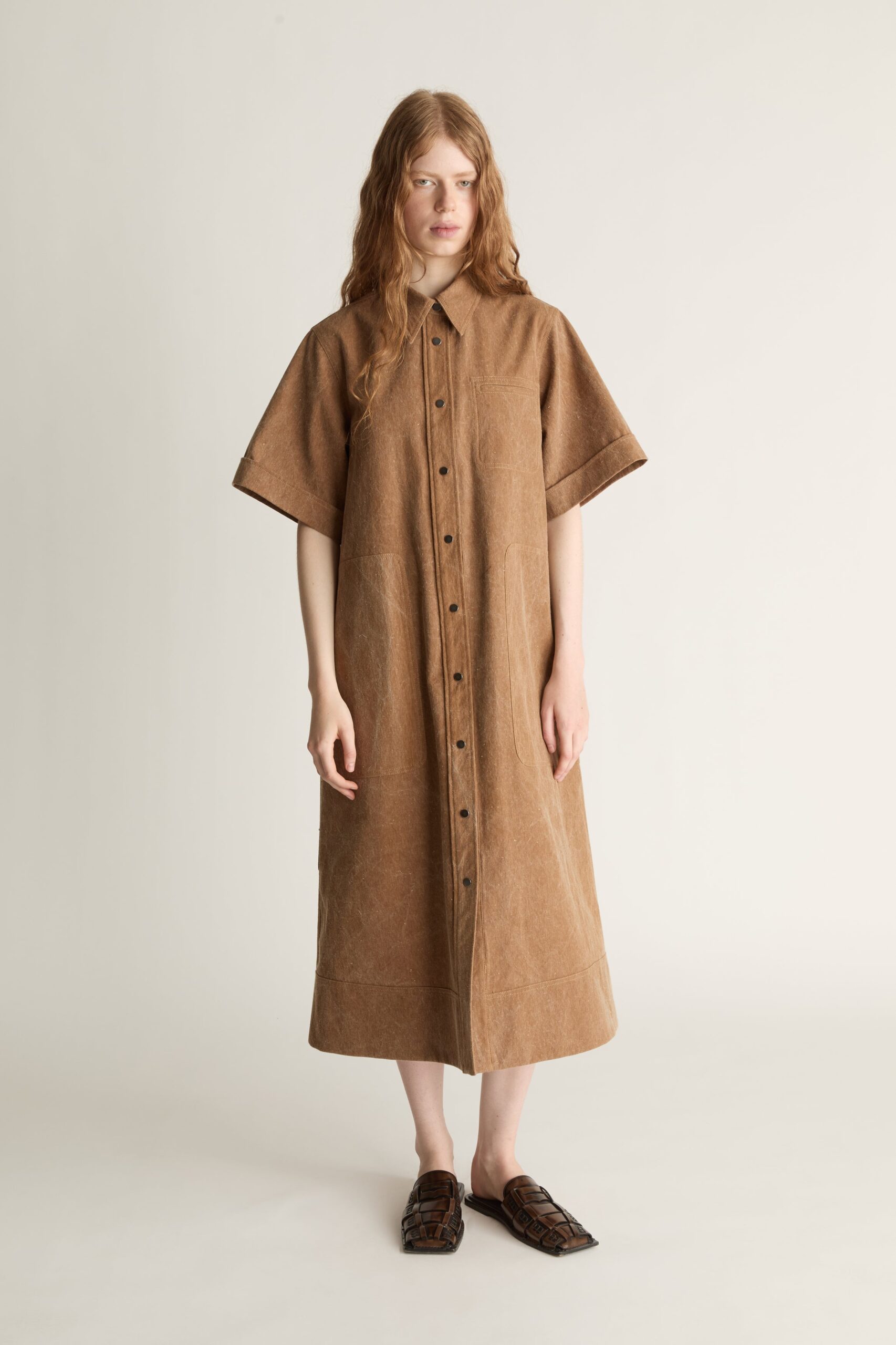Lee Mathews Lenny Canvas Shirt Dress - Image 1