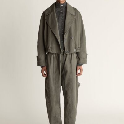Lee Mathews Harper Washed Twill Double Breasted Bomber - Image 1