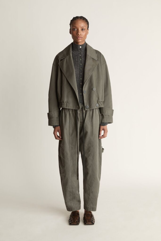 Lee Mathews Harper Washed Twill Double Breasted Bomber - Image 1