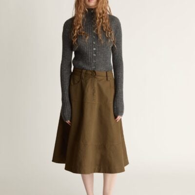 Lee Mathews Harper Drill Flare Skirt - Image 1