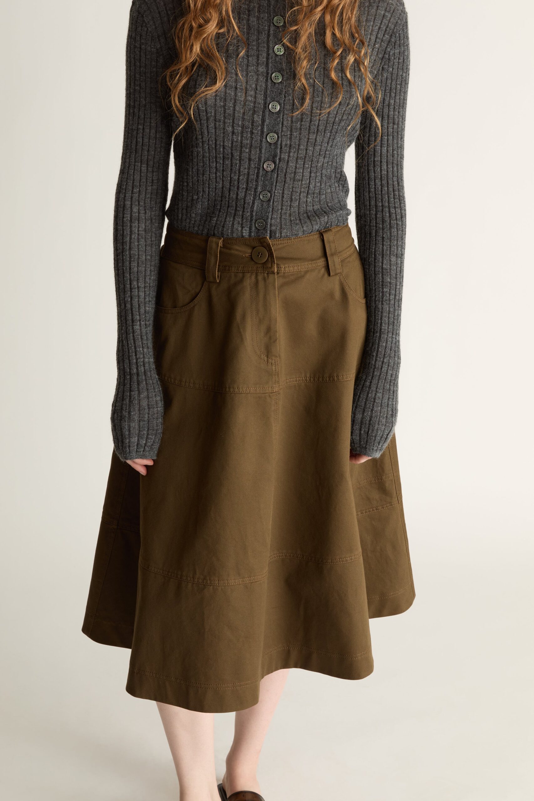 MNLM310826190832067_2 Lee Mathews Harper Drill Flare Skirt - Image 2
