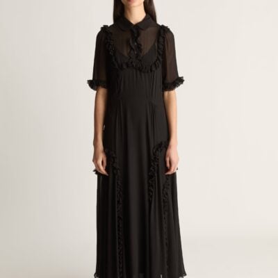 Lee Mathews Evelyn Georgette Midi Dress - Image 1