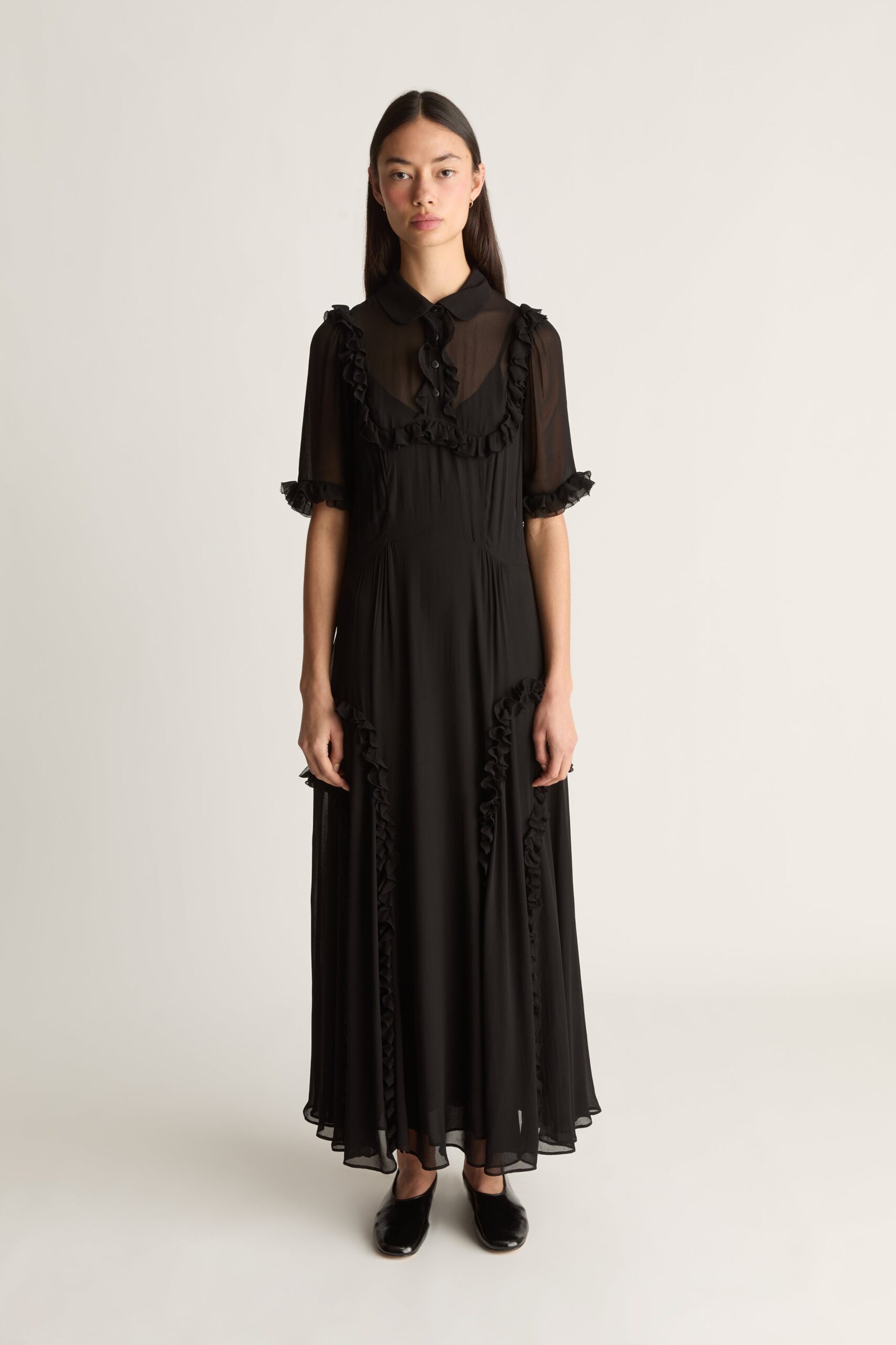 Lee Mathews Evelyn Georgette Midi Dress - Image 1