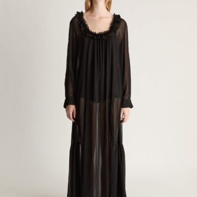 Lee Mathews Evelyn Georgette LS Dress - Image 1