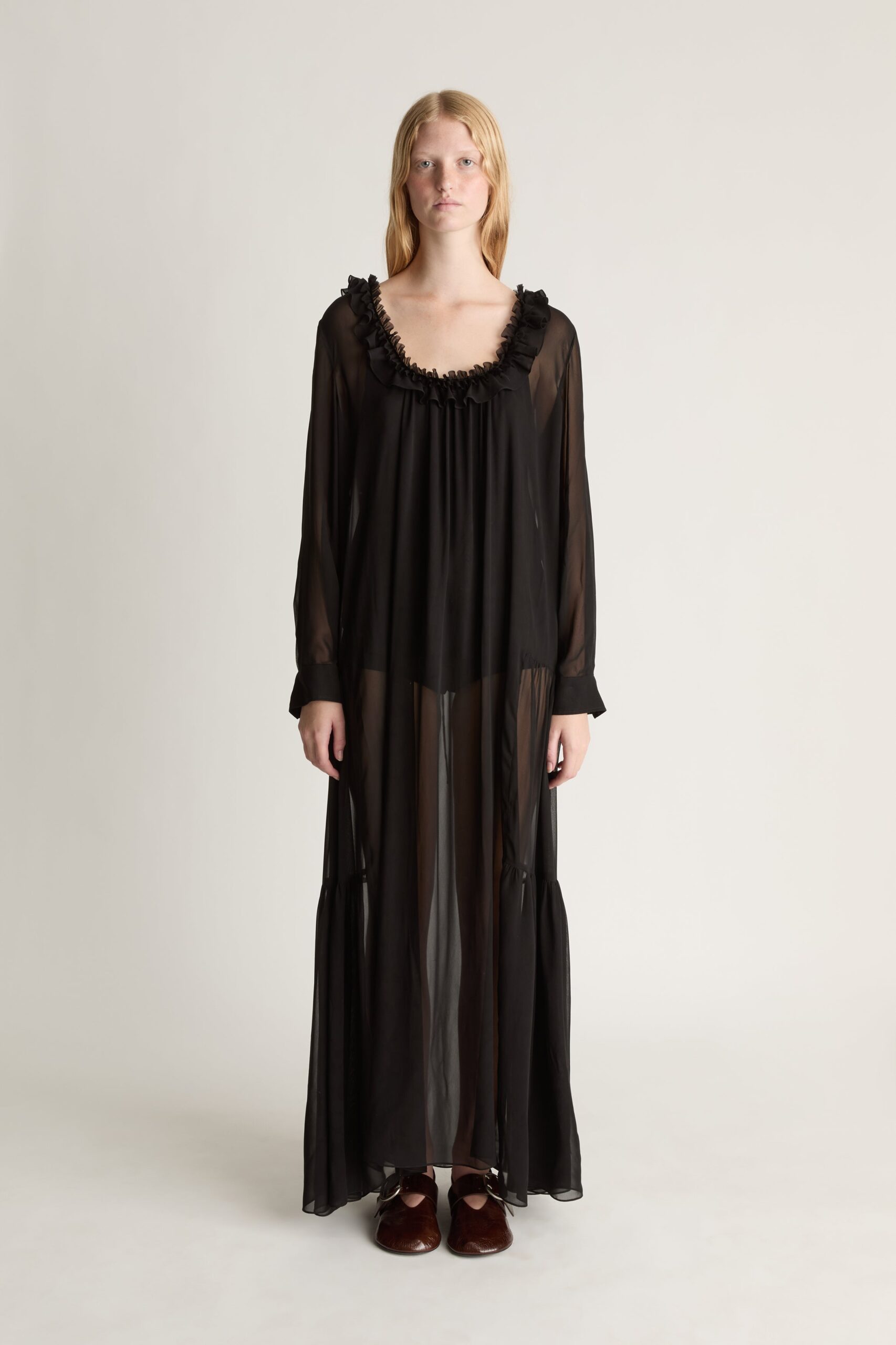 Lee Mathews Evelyn Georgette LS Dress - Image 1