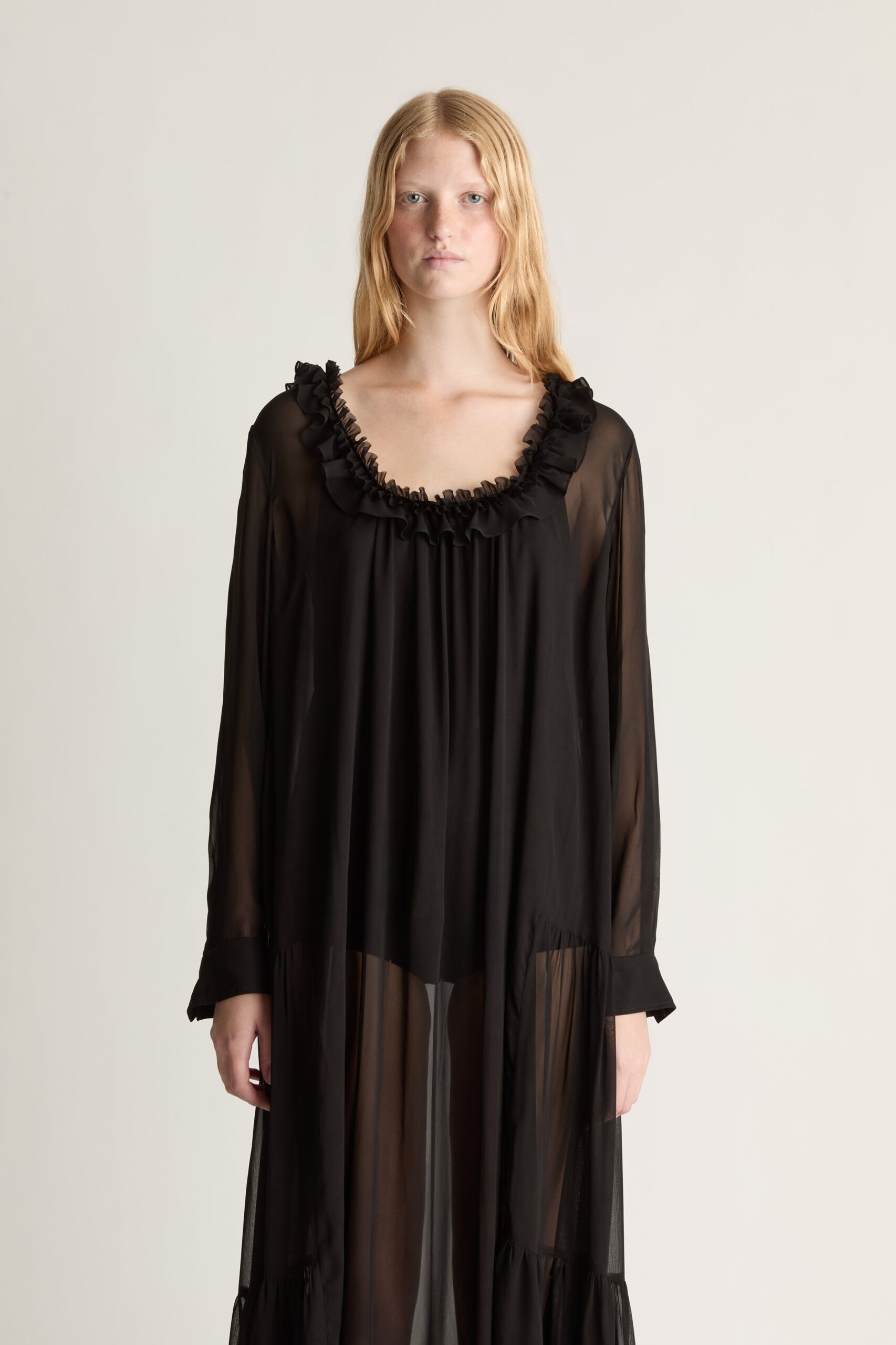 MNLM310826190832087_2 Lee Mathews Evelyn Georgette LS Dress - Image 2