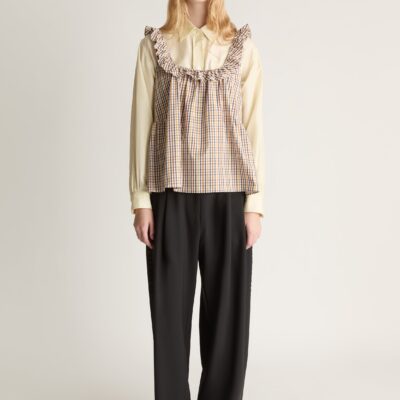 Lee Mathews Christie Poplin Check Top - Image 1