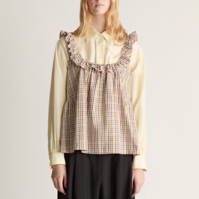 Lee Mathews Christie Poplin Check Top - Image 2