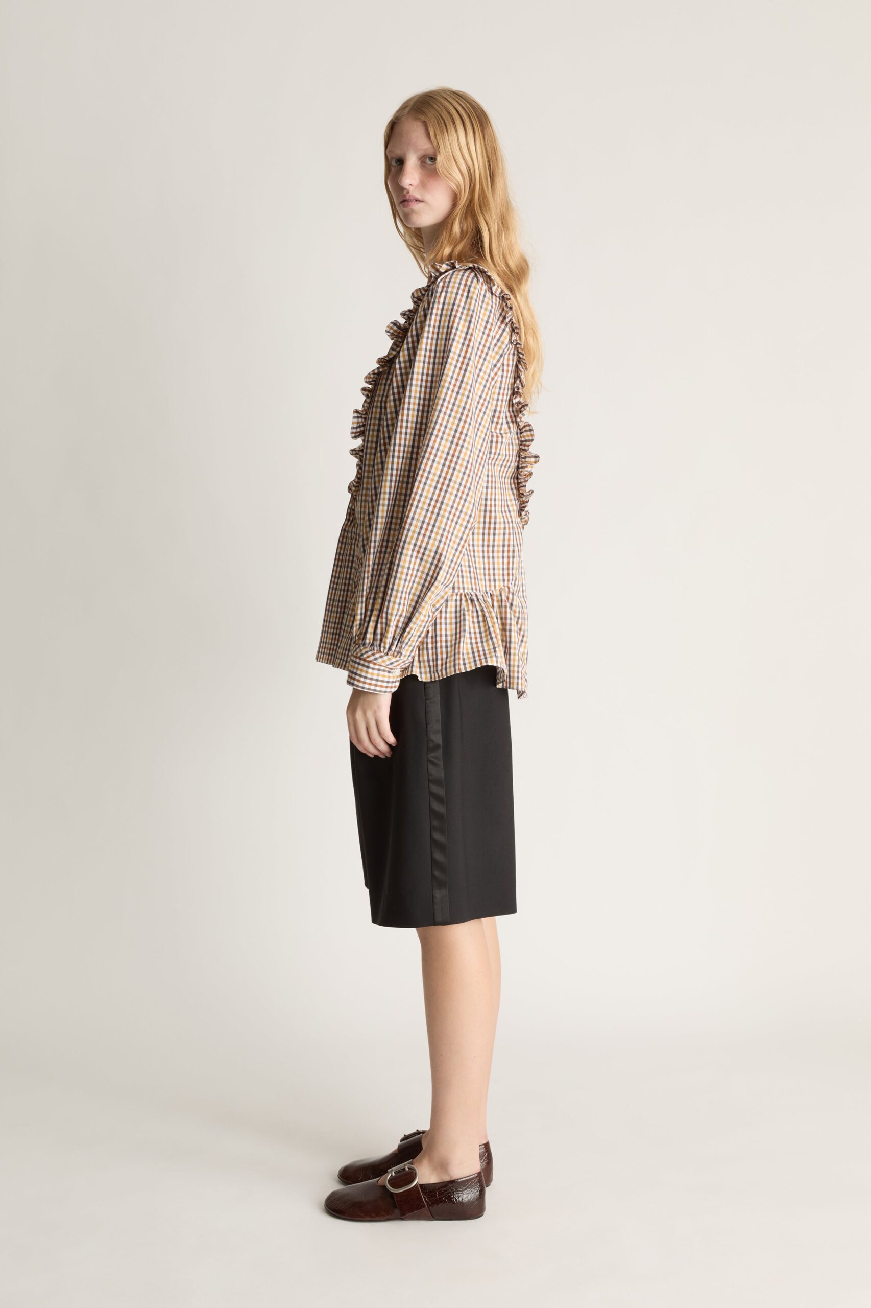 MNLM310826190832102_3 Lee Mathews Christie Poplin Check Blouse - Image 3