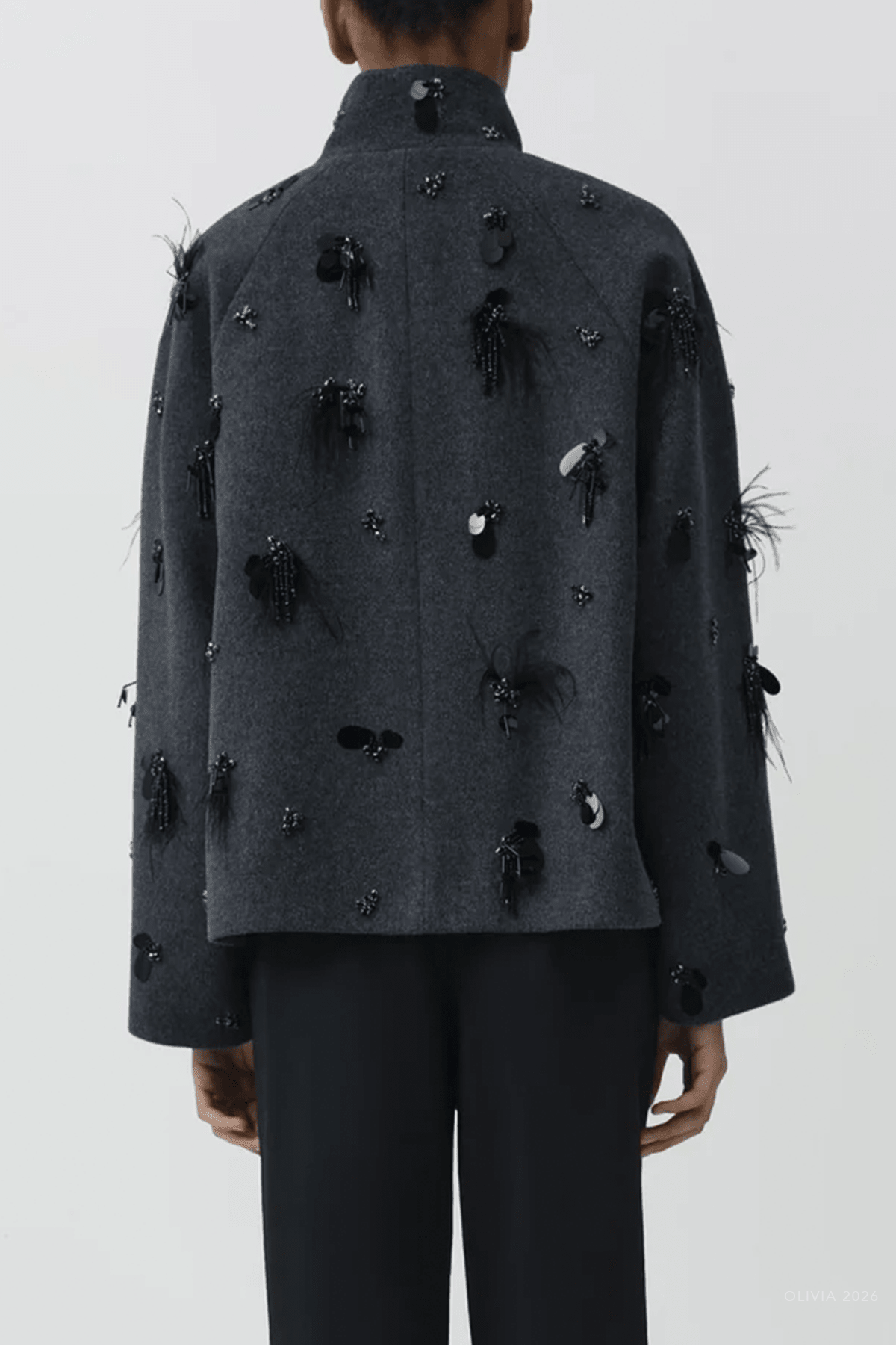 MNSIMK140926213657123_3 Simkhai Siena Embellished Wool Jacket - Image 3