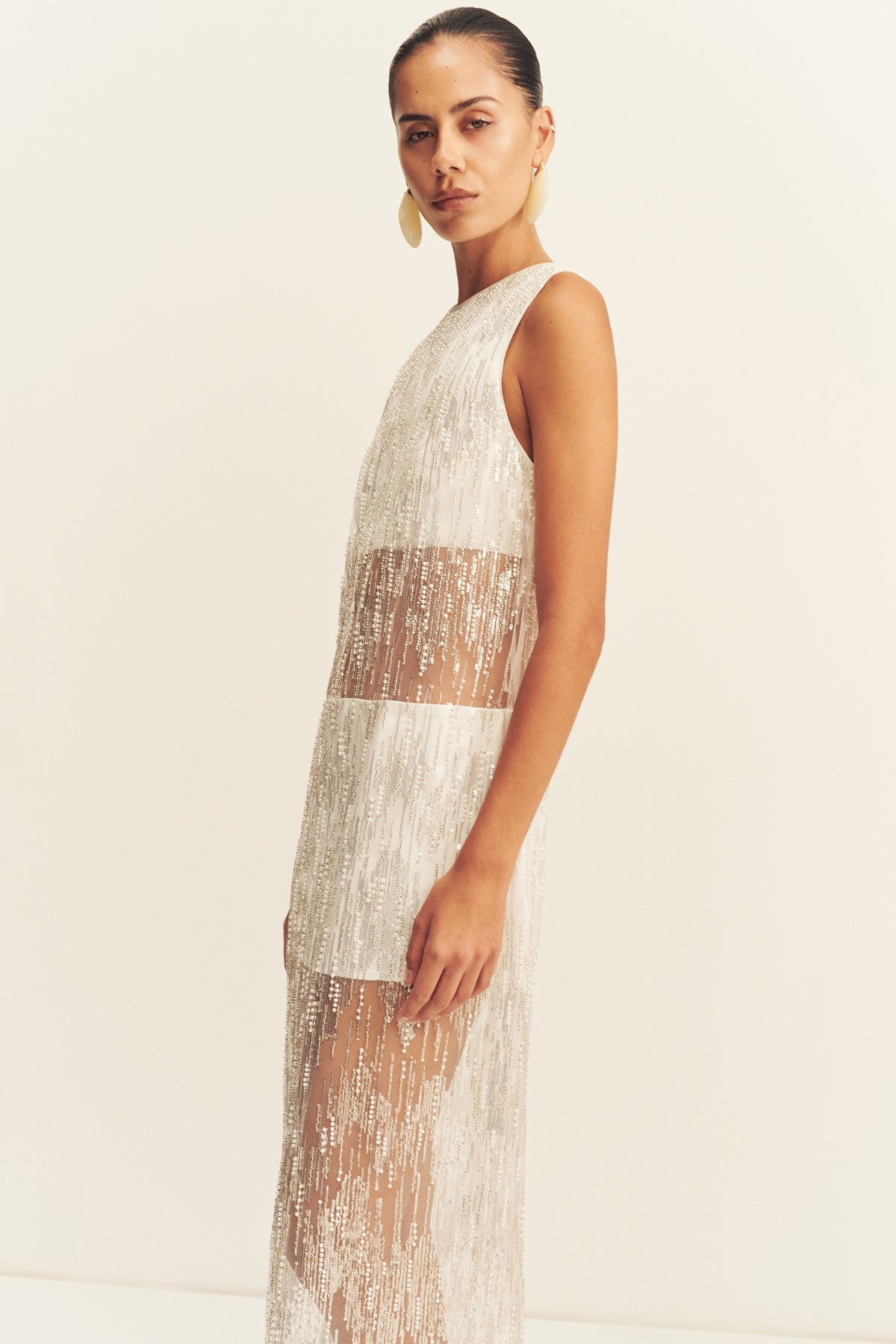 MNSJ140926213050005_2 Shona Joy Viva Sequin Spliced Maxi Dress - Image 2