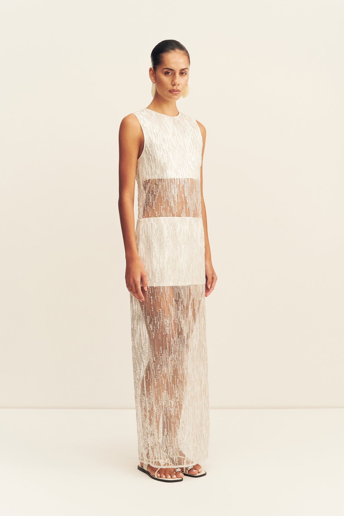 MNSJ140926213050005_3 Shona Joy Viva Sequin Spliced Maxi Dress - Image 3