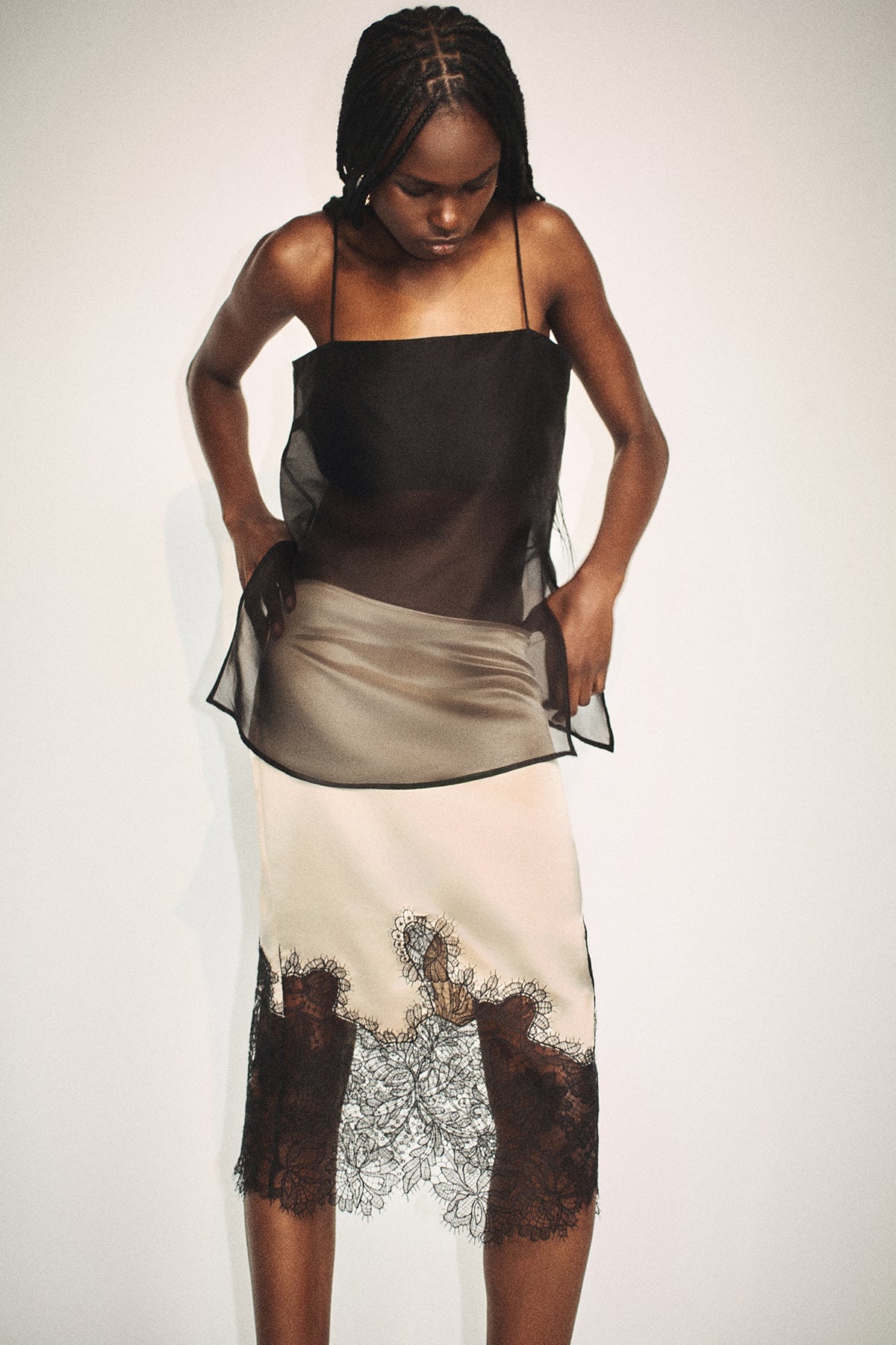 MNSJ140926213050006_2 Shona Joy Tibby Silk Organza Cami - Image 2