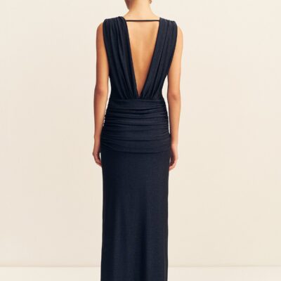Shona Joy Stellar Lurex Plunged Neck Maxi Dress - Image 2