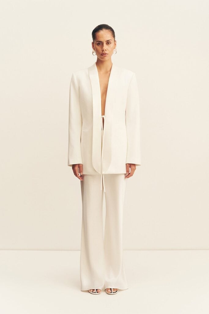 Shona Joy Solana Tuxedo Tie Blazer - Image 1