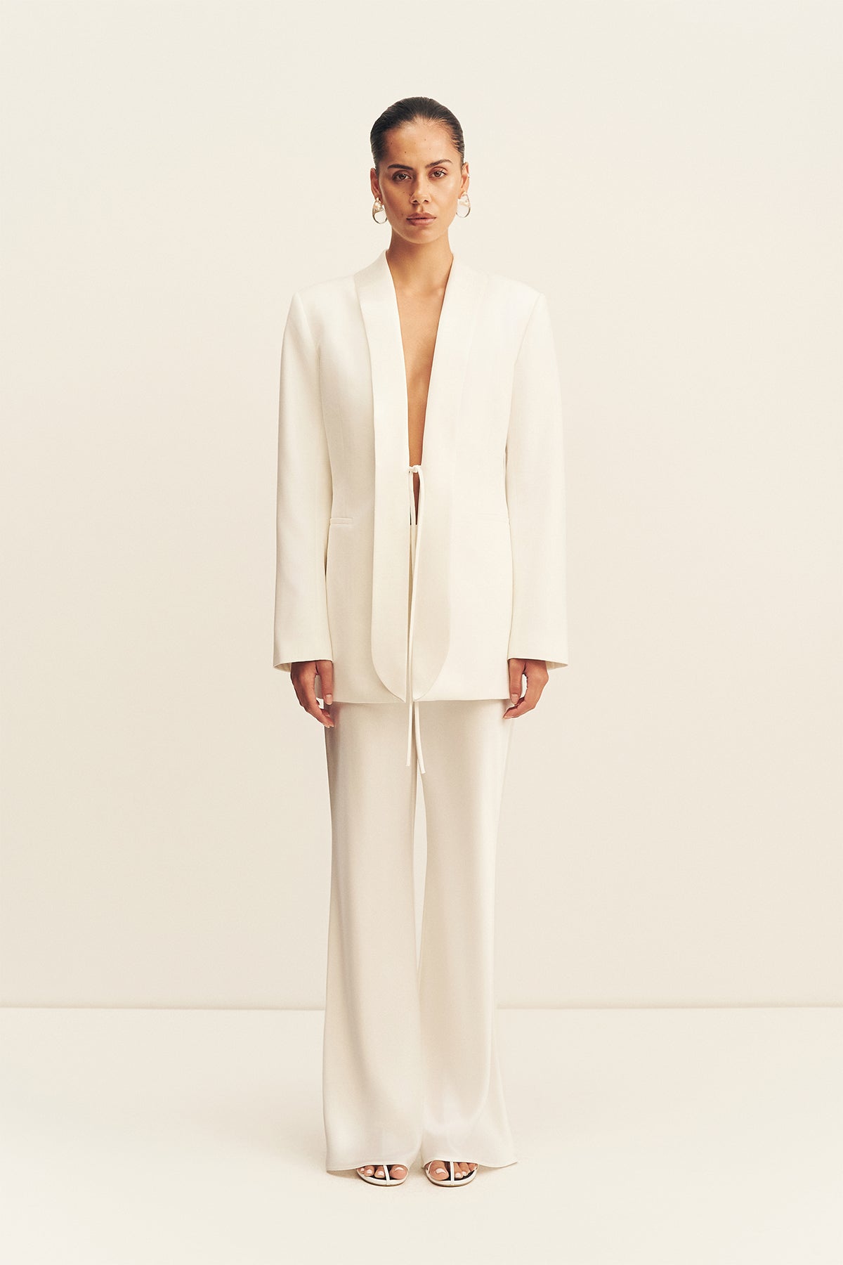 Shona Joy Solana Tuxedo Tie Blazer - Image 1