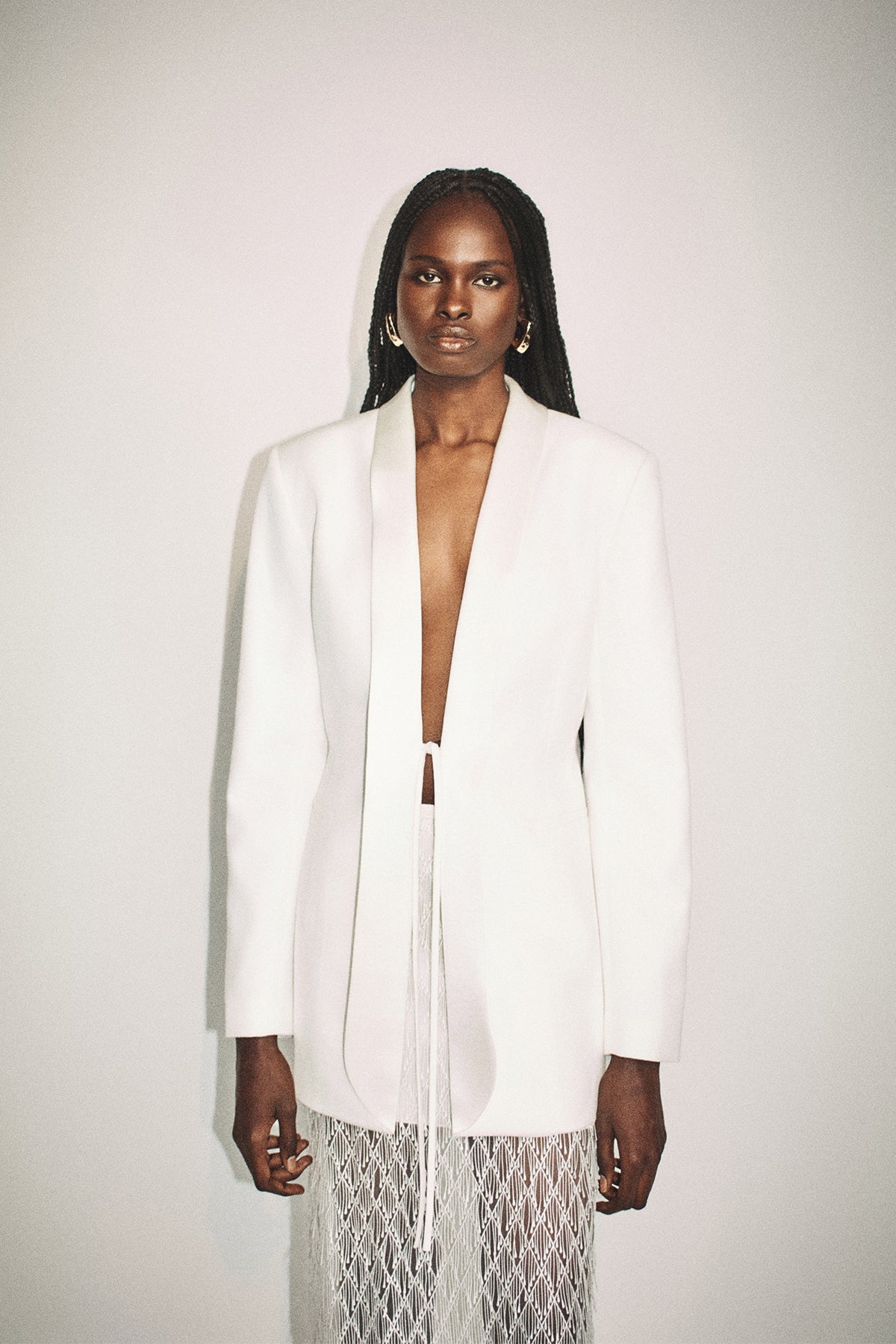 MNSJ140926213050012_2 Shona Joy Solana Tuxedo Tie Blazer - Image 2