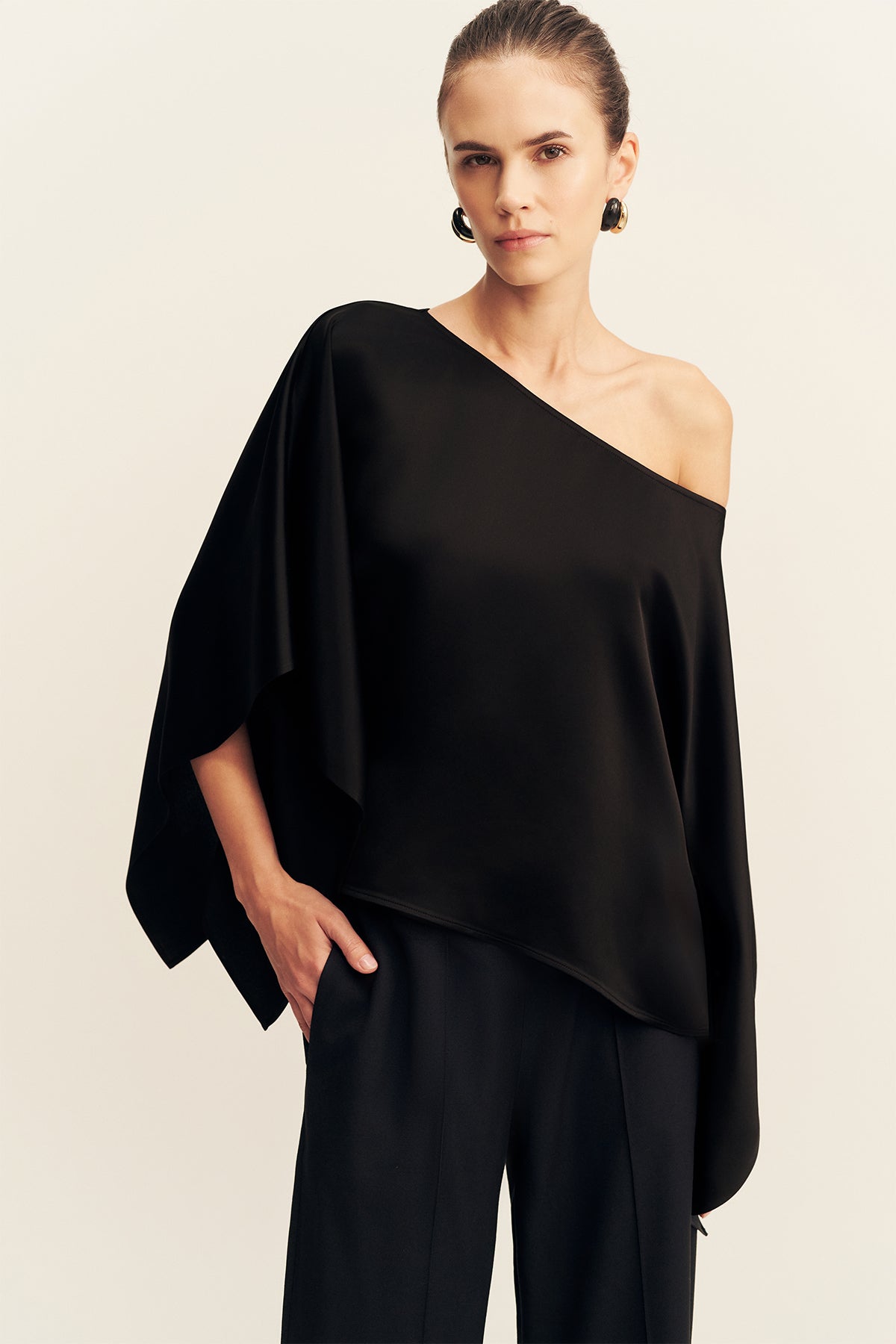 MNSJ140926213050022_2 Shona Joy Savanna Draped Cape Top - Image 2