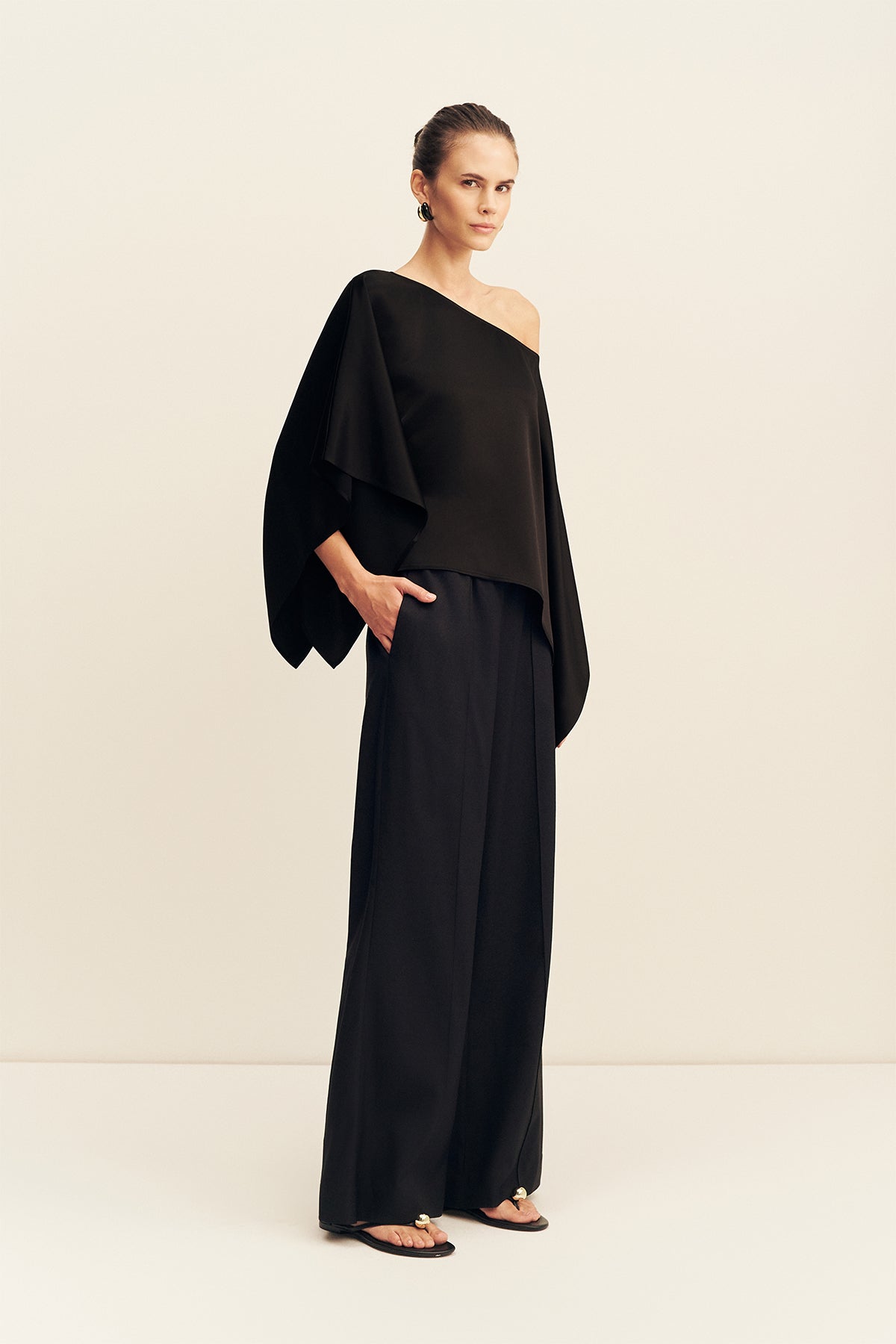 MNSJ140926213050022_3 Shona Joy Savanna Draped Cape Top - Image 3