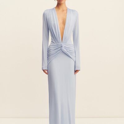 Shona Joy Miro Slinky Jersey Long Sleeve Plunged Maxi Dress - Image 1