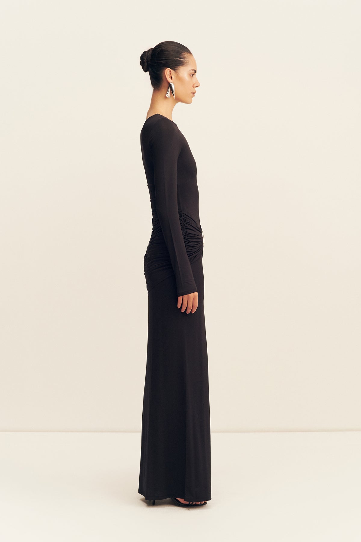 MNSJ140926213050036_3 Shona Joy Miro Slinky Jersey Gathered Maxi Dress - Image 3