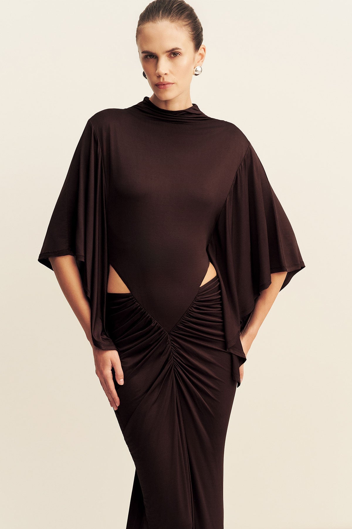 Shona Joy Miro Slinky Jersey Cape Maxi Dress - Image 2