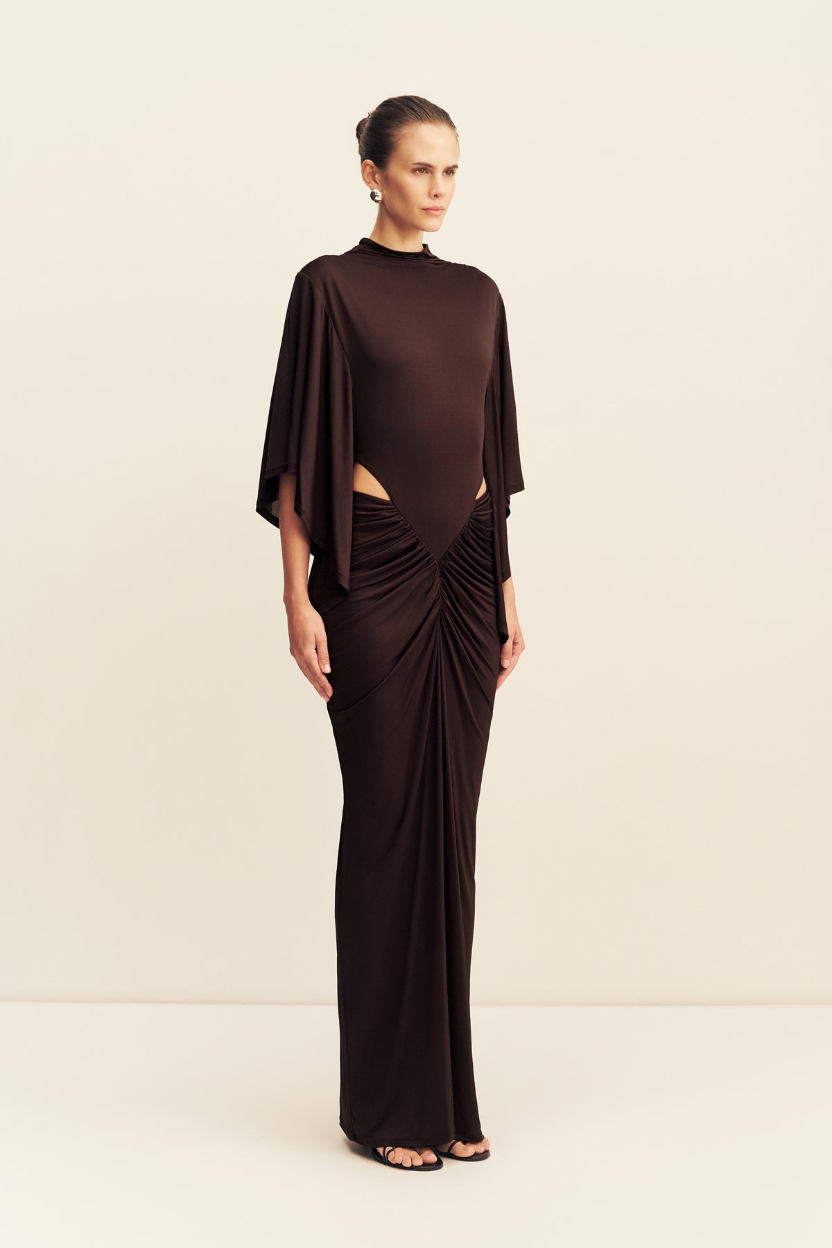 Shona Joy Miro Slinky Jersey Cape Maxi Dress - Image 3