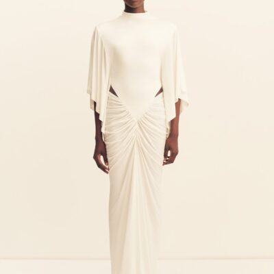 Shona Joy Miro Slinky Jersey Cape Draped Maxi Dress - Image 1
