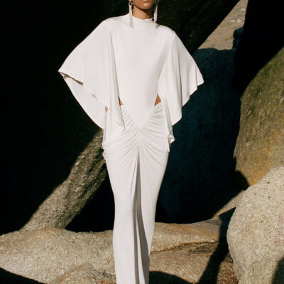 Shona Joy Miro Slinky Jersey Cape Draped Maxi Dress - Image 2