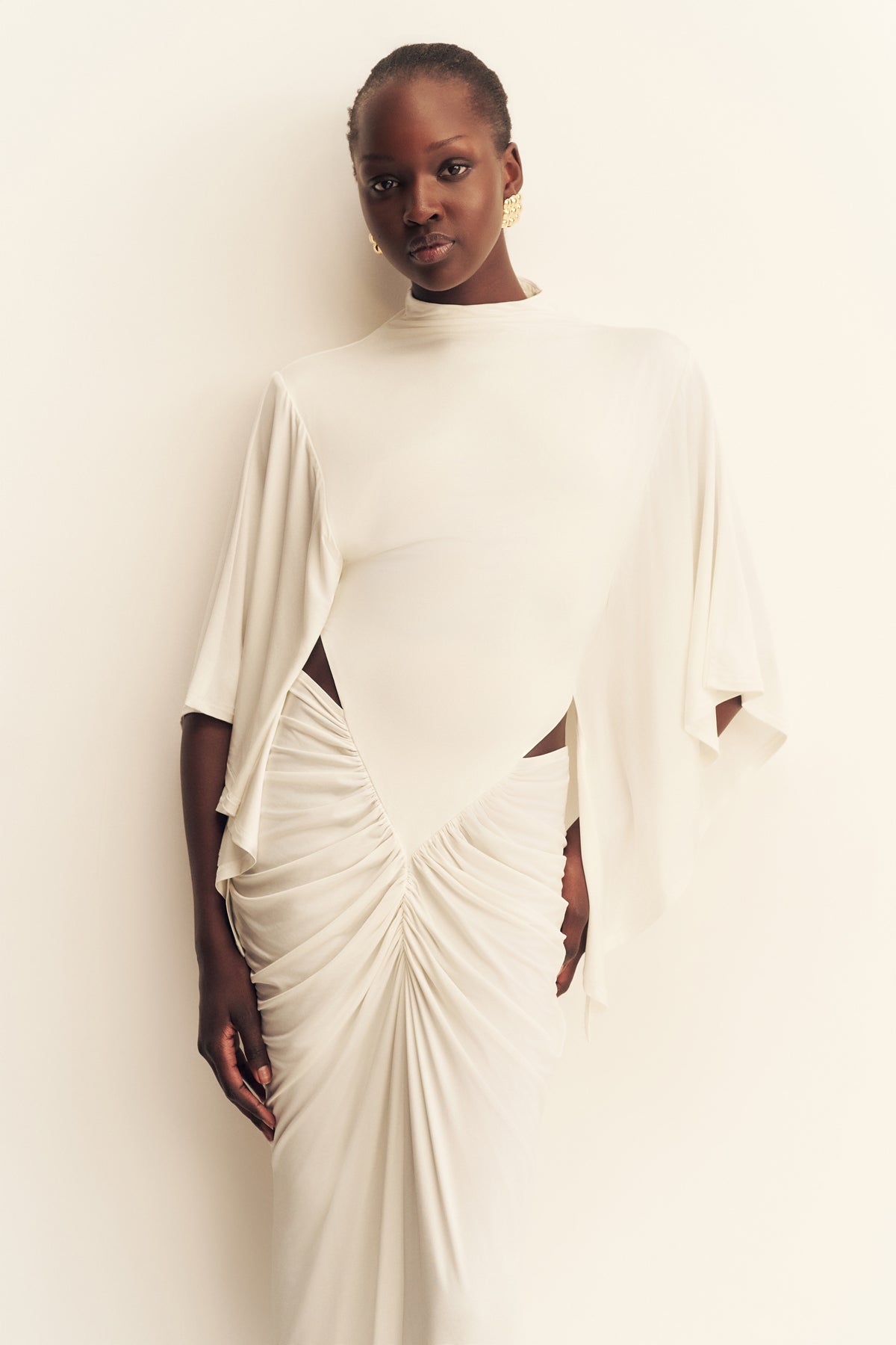 Shona Joy Miro Slinky Jersey Cape Draped Maxi Dress - Image 3