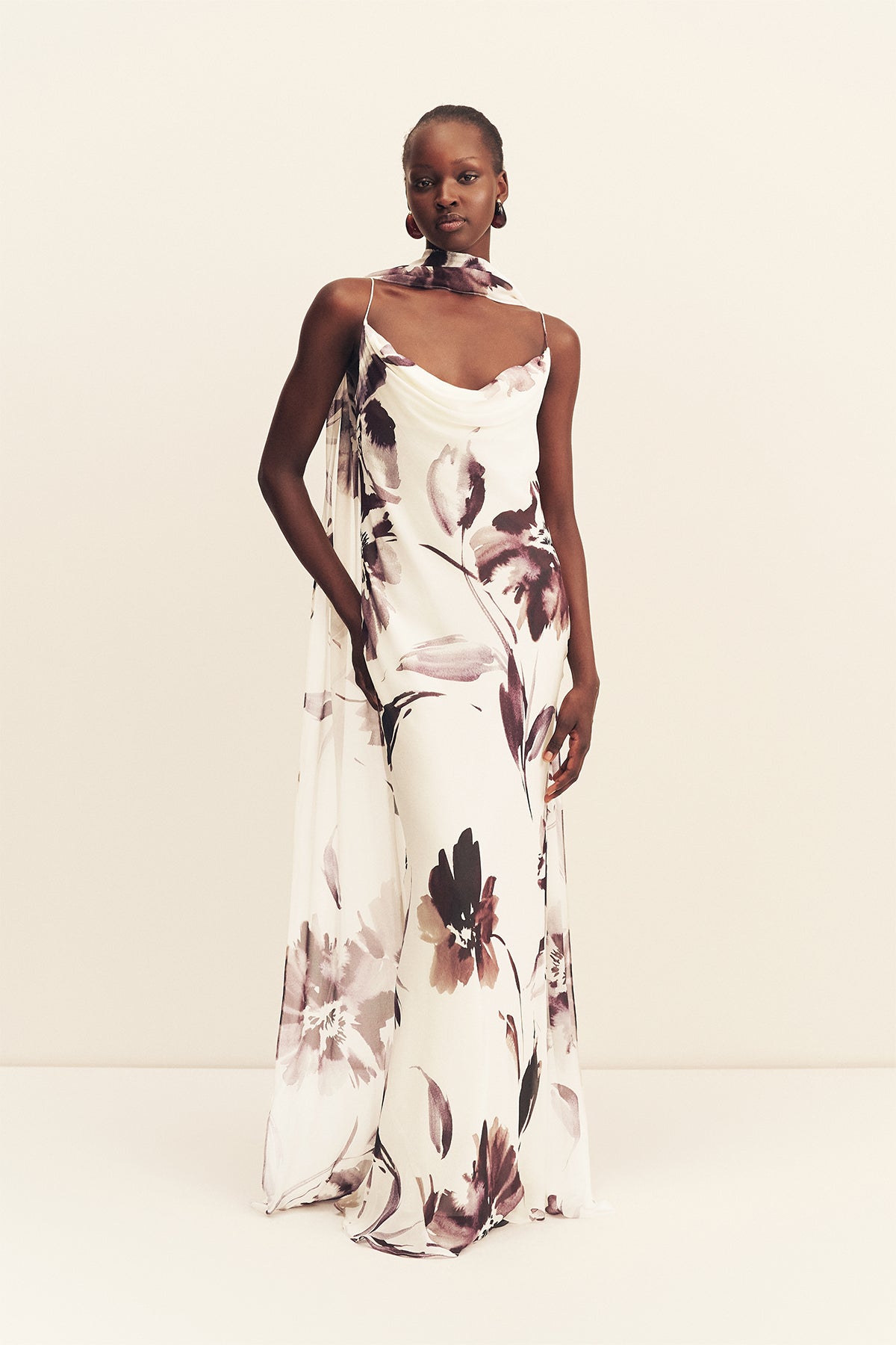 Shona Joy Marpessa Bias Maxi Dress With Scarf - Image 1