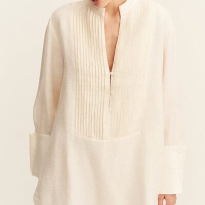 Shona Joy Marlowe Linen Blend Pin Tuck Mini Dress - Image 2