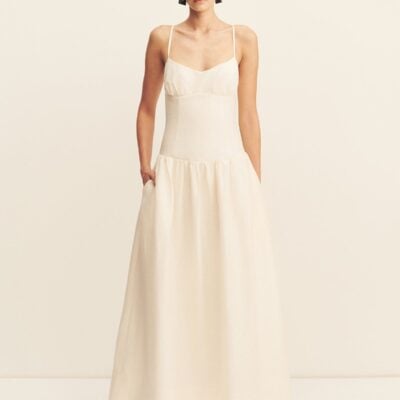 Shona Joy Marlowe Linen Blend Bustier Maxi Dress - Image 1