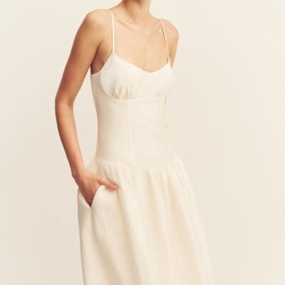 Shona Joy Marlowe Linen Blend Bustier Maxi Dress - Image 2