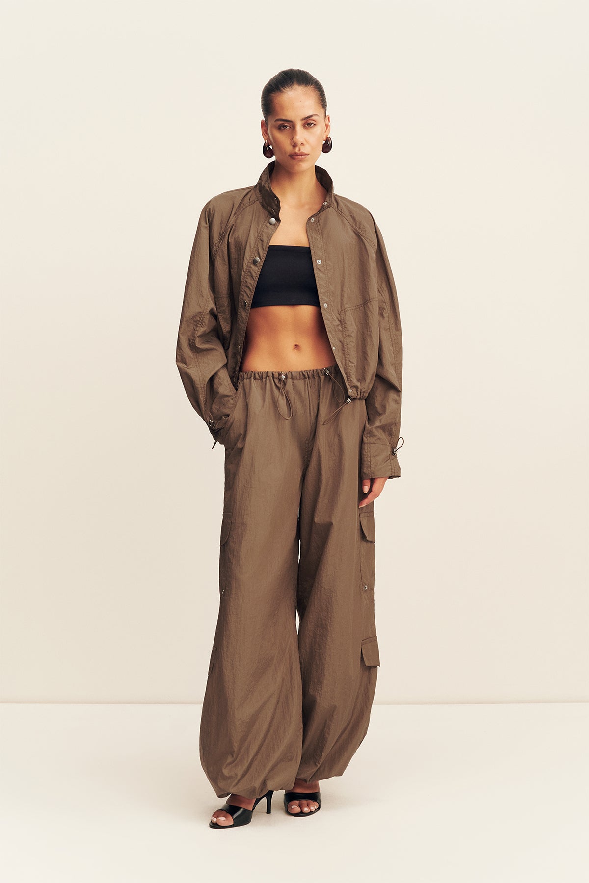 Shona Joy Malika Nylon Parachute Drawstring Pant - Image 1