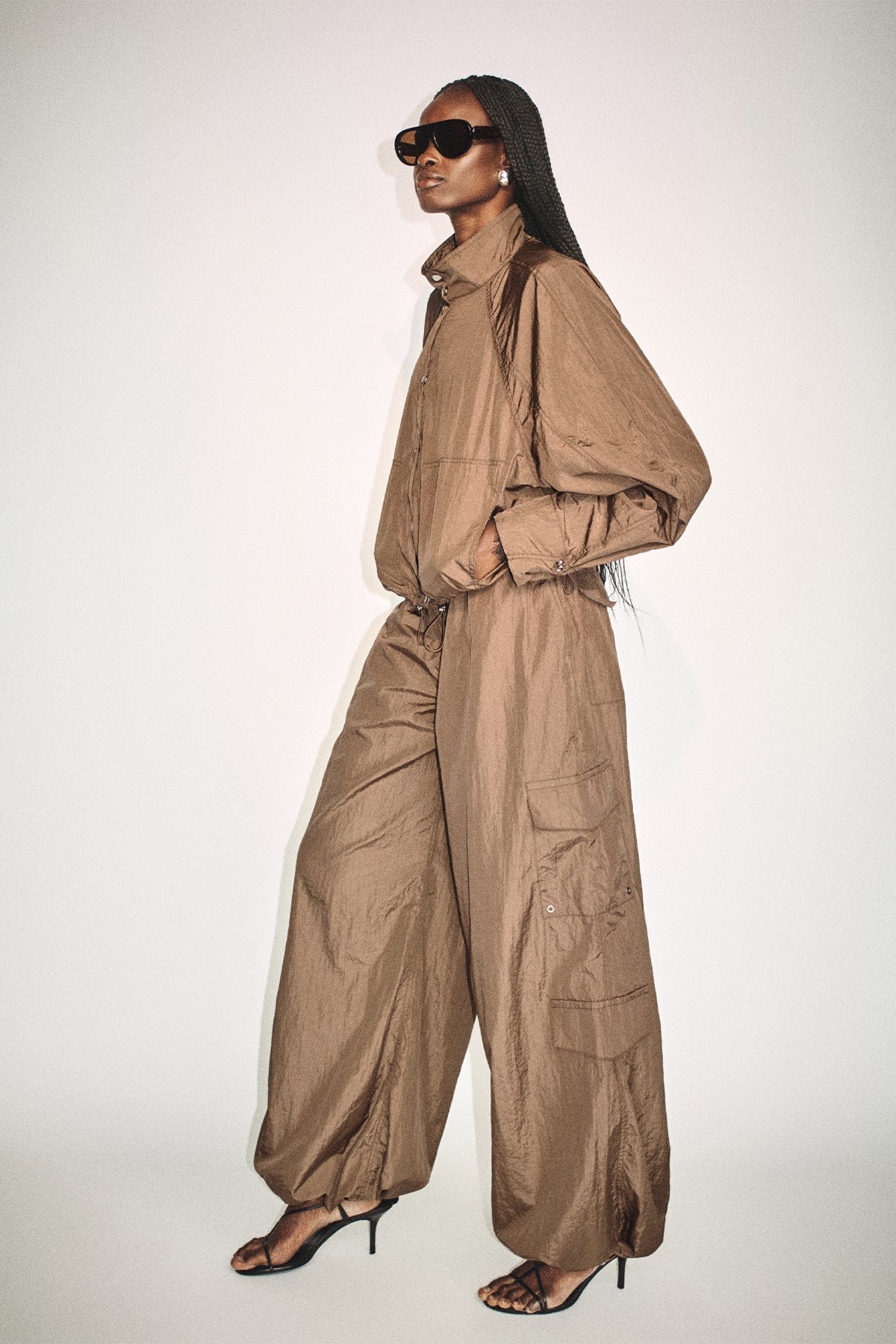 MNSJ140926213050047_2 Shona Joy Malika Nylon Parachute Drawstring Pant - Image 2