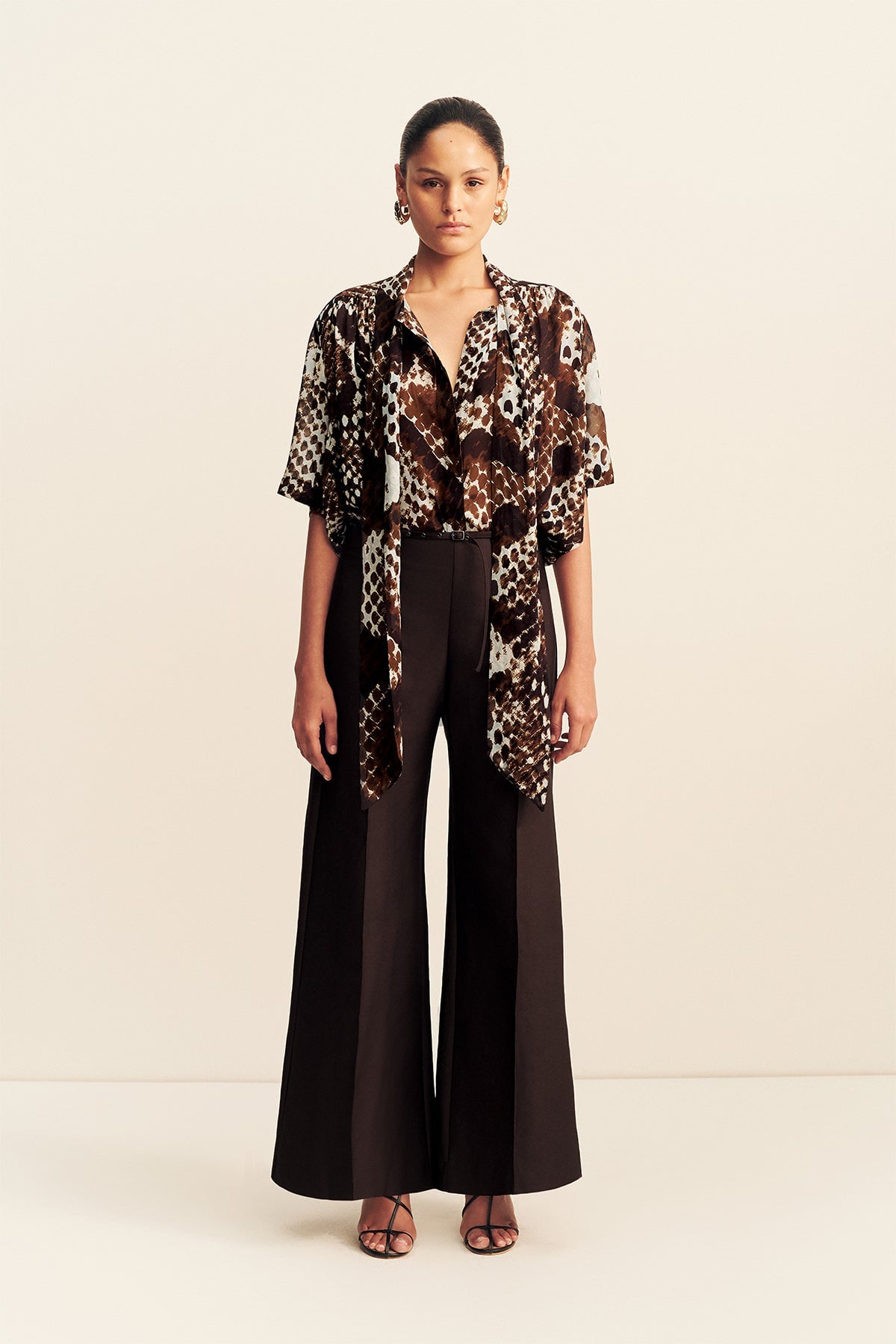 Shona Joy Maia Sheer Scarf Shirt With Tie - Image 1