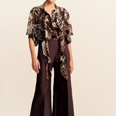 Shona Joy Maia Sheer Scarf Shirt With Tie - Image 2