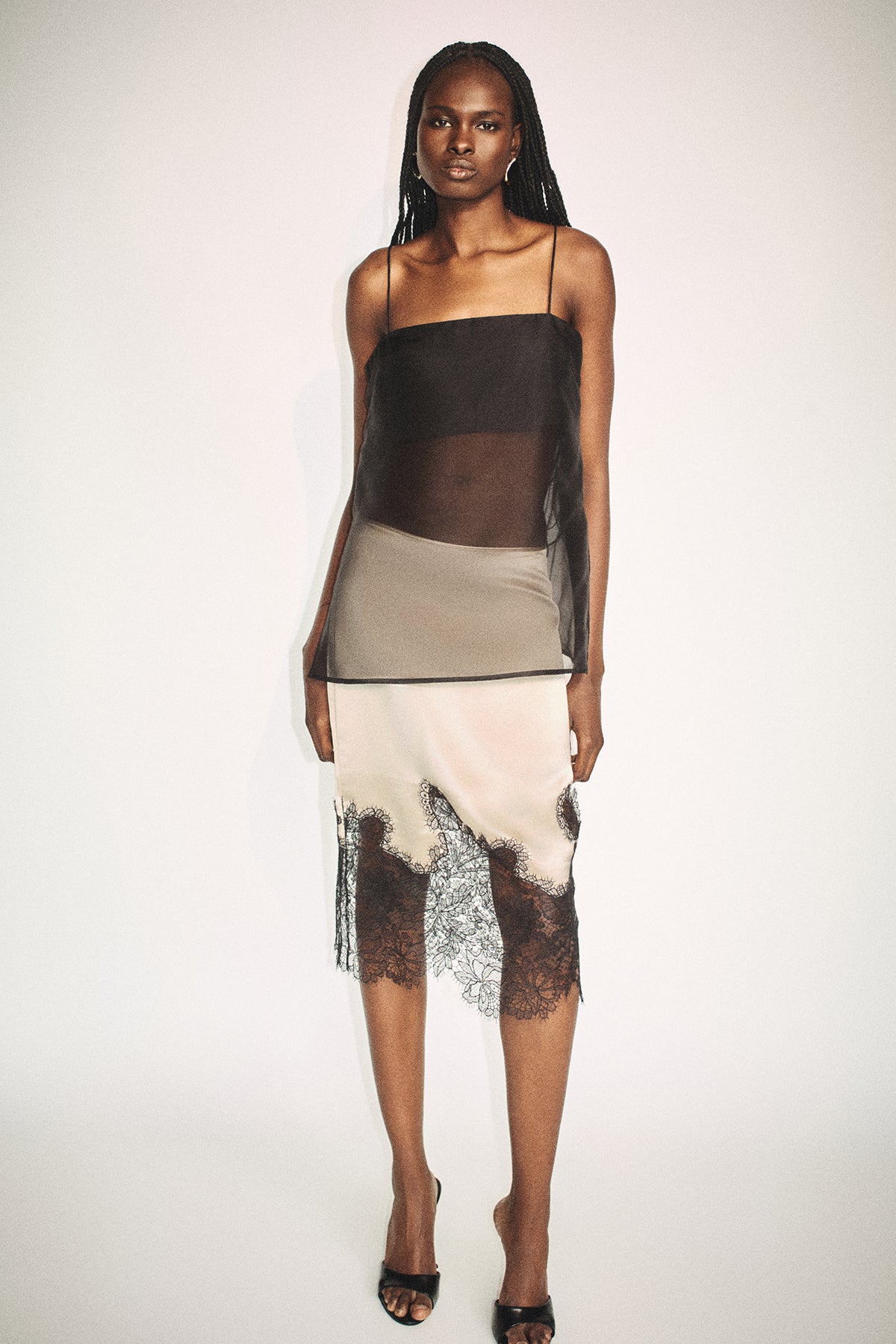 MNSJ140926213050050_2 Shona Joy Lucia Lace Midi Skirt - Image 2