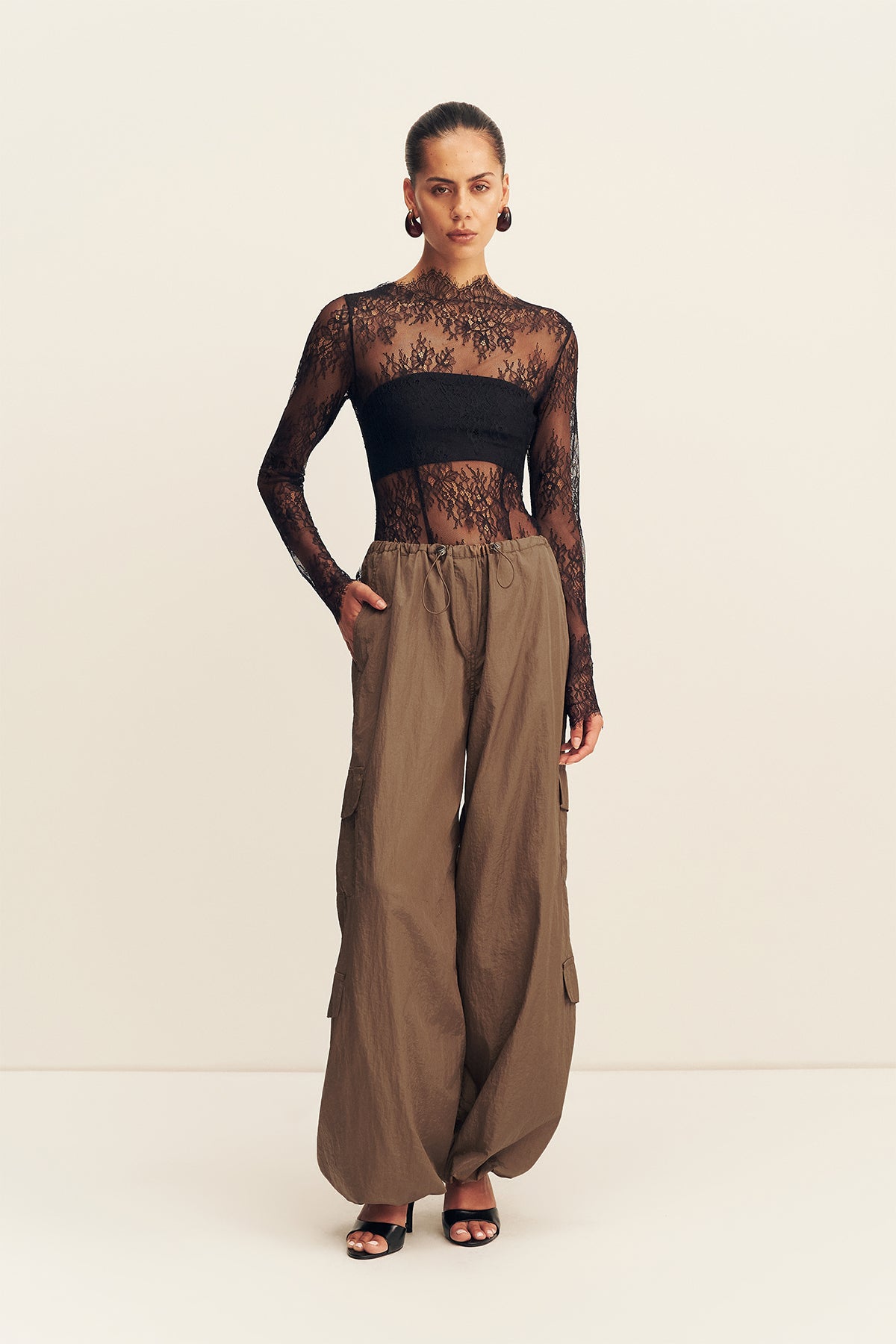 Shona Joy Lambent Lace Long Sleeve Bodysuit - Image 3
