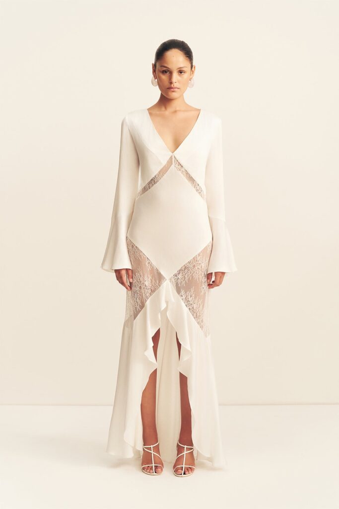 Shona Joy Labyrinth Split Lace Maxi Dress - Image 1