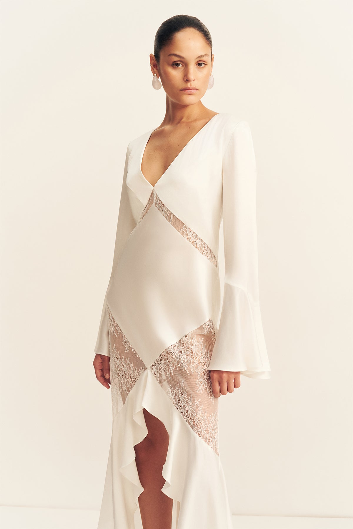 MNSJ140926213050054_2 Shona Joy Labyrinth Split Lace Maxi Dress - Image 2