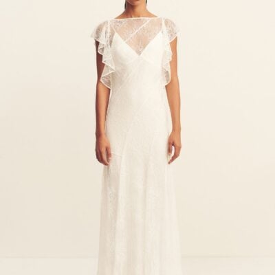 Shona Joy Labyrinth Sheer Lace Panelled Maxi Dress - Image 1