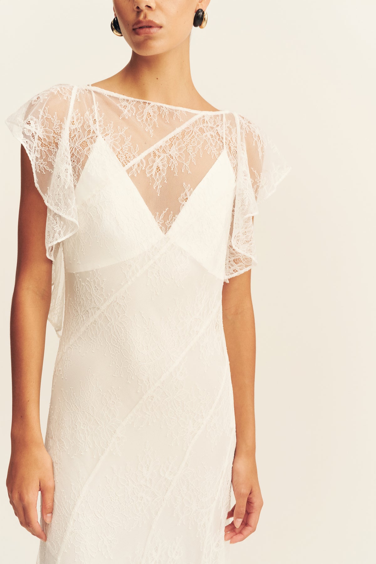 MNSJ140926213050055_3 Shona Joy Labyrinth Sheer Lace Panelled Maxi Dress - Image 3