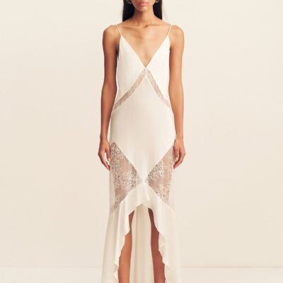 Shona Joy Labyrinth Lace Panelled Ruffle Maxi Dress - Image 1