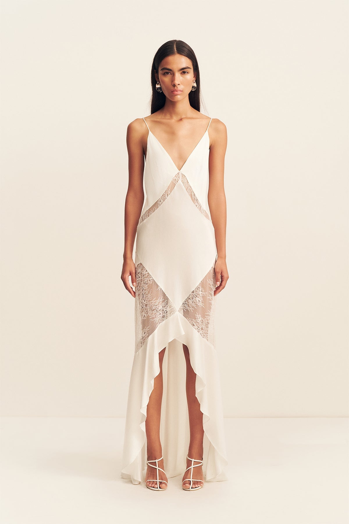 Shona Joy Labyrinth Lace Panelled Ruffle Maxi Dress - Image 1