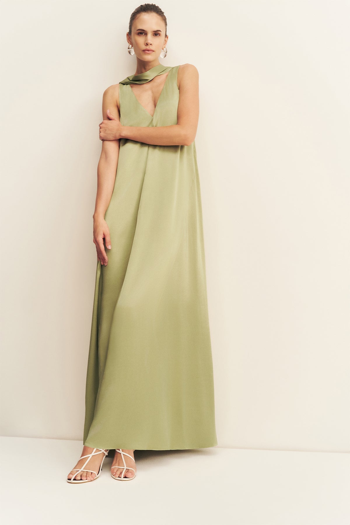 MNSJ140926213050058_3 Shona Joy LA Lune Scarf Panelled Maxi Dress - Image 3