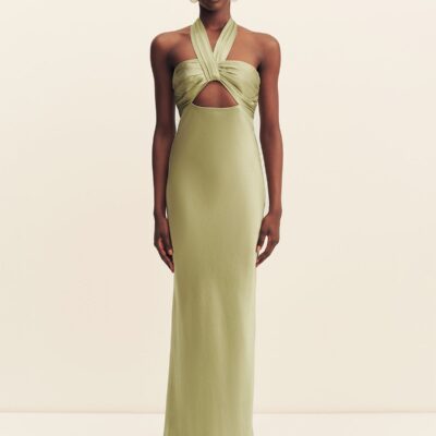 Shona Joy LA Lune Ruched Halter Maxi Dress - Image 1