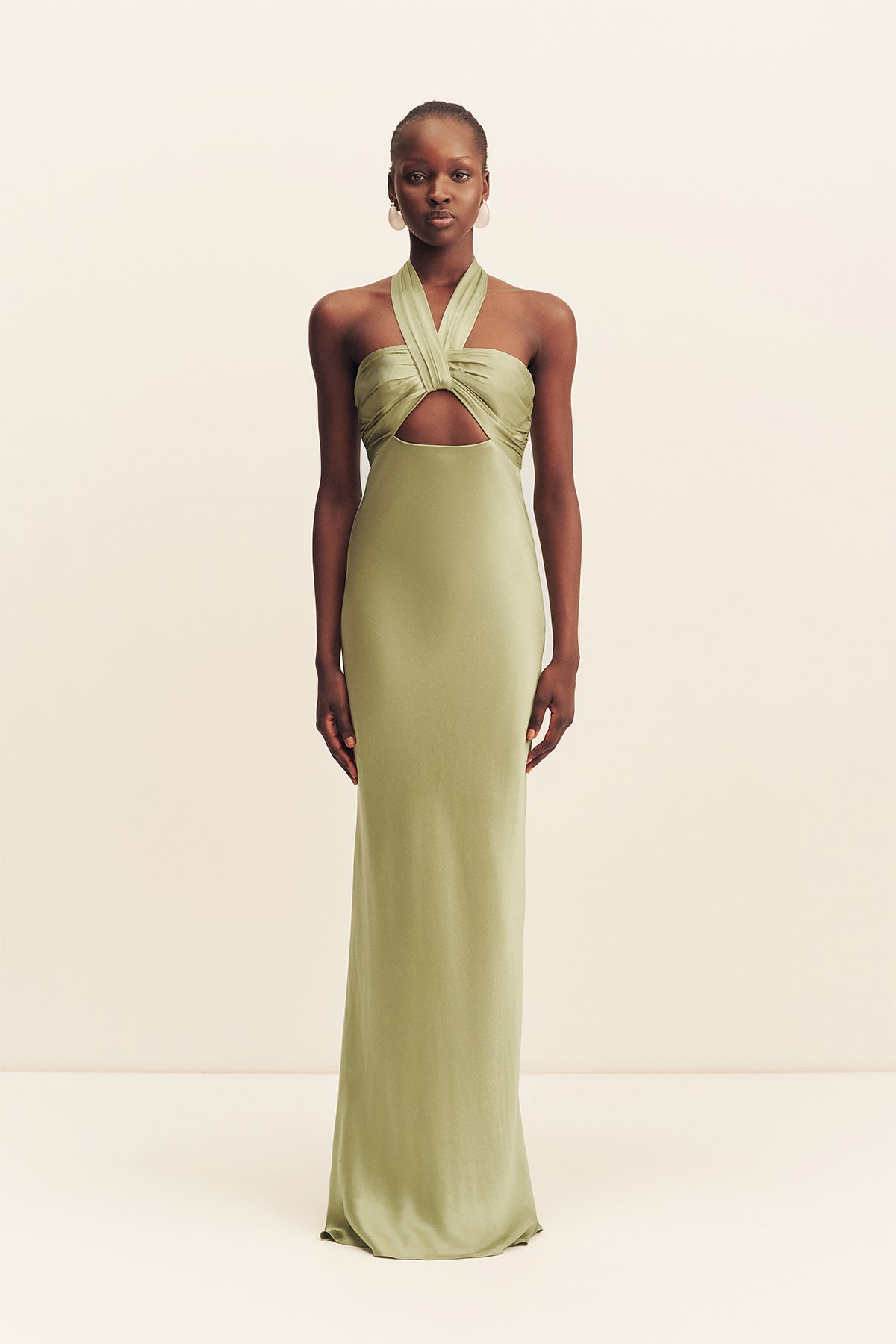 Shona Joy LA Lune Ruched Halter Maxi Dress - Image 1