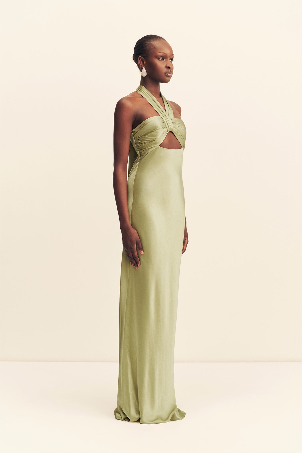 MNSJ140926213050059_3 Shona Joy LA Lune Ruched Halter Maxi Dress - Image 3